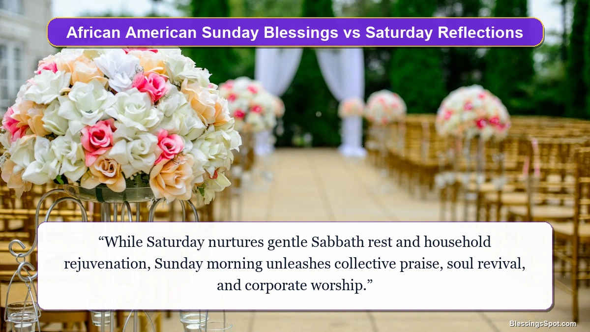 African American Sunday blessings vs Saturday morning reflections showing peaceful rolling landscape at morning dawn.