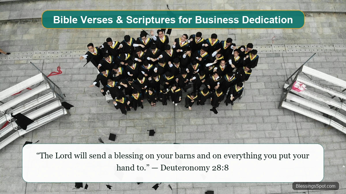 Bible verses and scriptures for business dedication showing an open Holy Bible on an executive wooden desk.