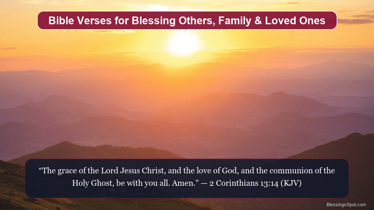 Bible verses for blessing others and family showing expansive majestic heavens above mountain ridges.