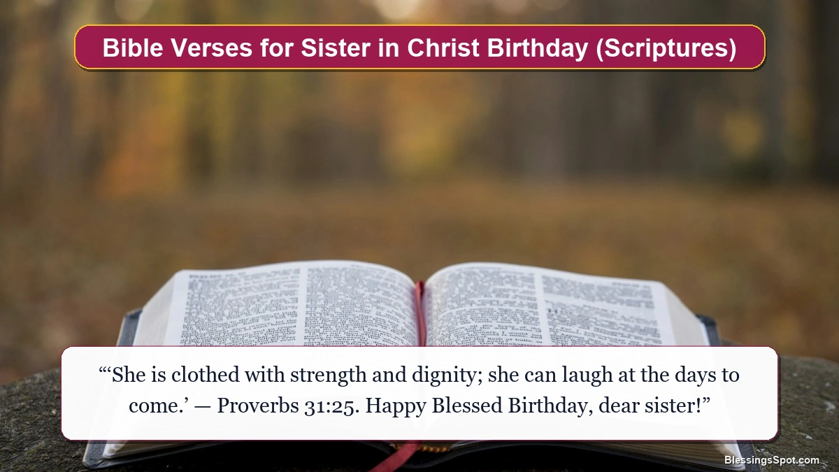 Bible verses for sister in christ birthday showing open Holy Bible with warm golden candlelight.