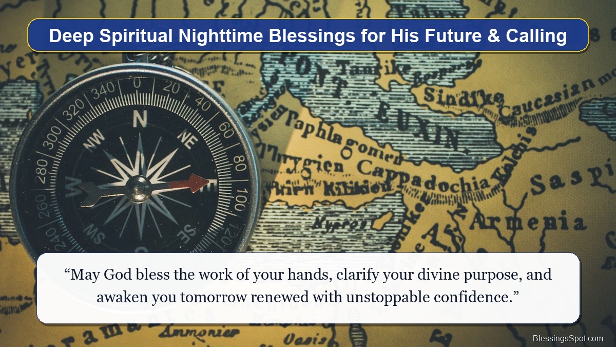 Deep spiritual nighttime blessings for boyfriend's future and calling with inspiring quiet dusk.