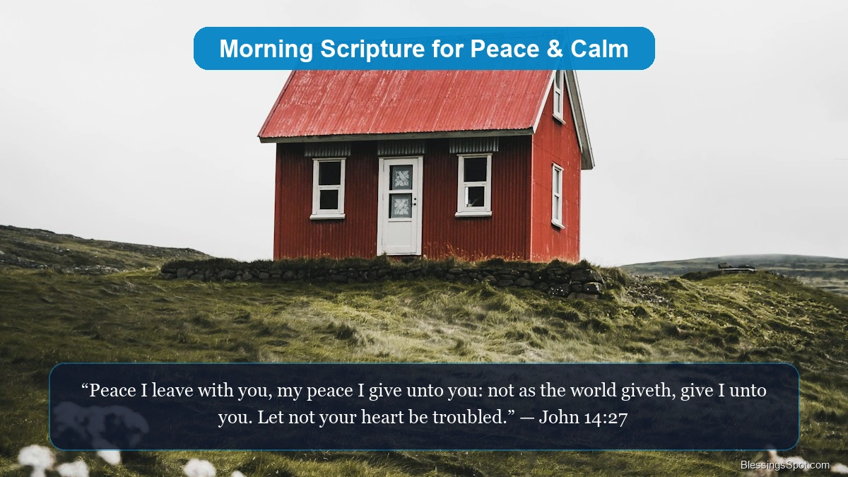Good morning Bible verses for peace and calm showing tranquil morning dawn with calm reflections.