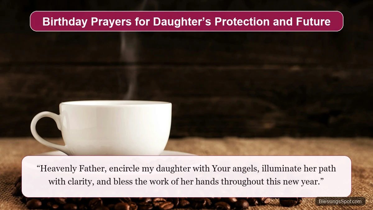 Birthday prayers for daughter protection showing peaceful dawn atmosphere and gentle sunlight through trees.