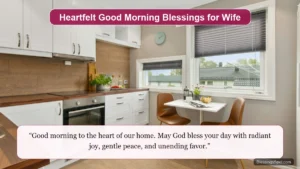Good morning blessings for wife showing warm sunrise coffee and delicate morning flowers.