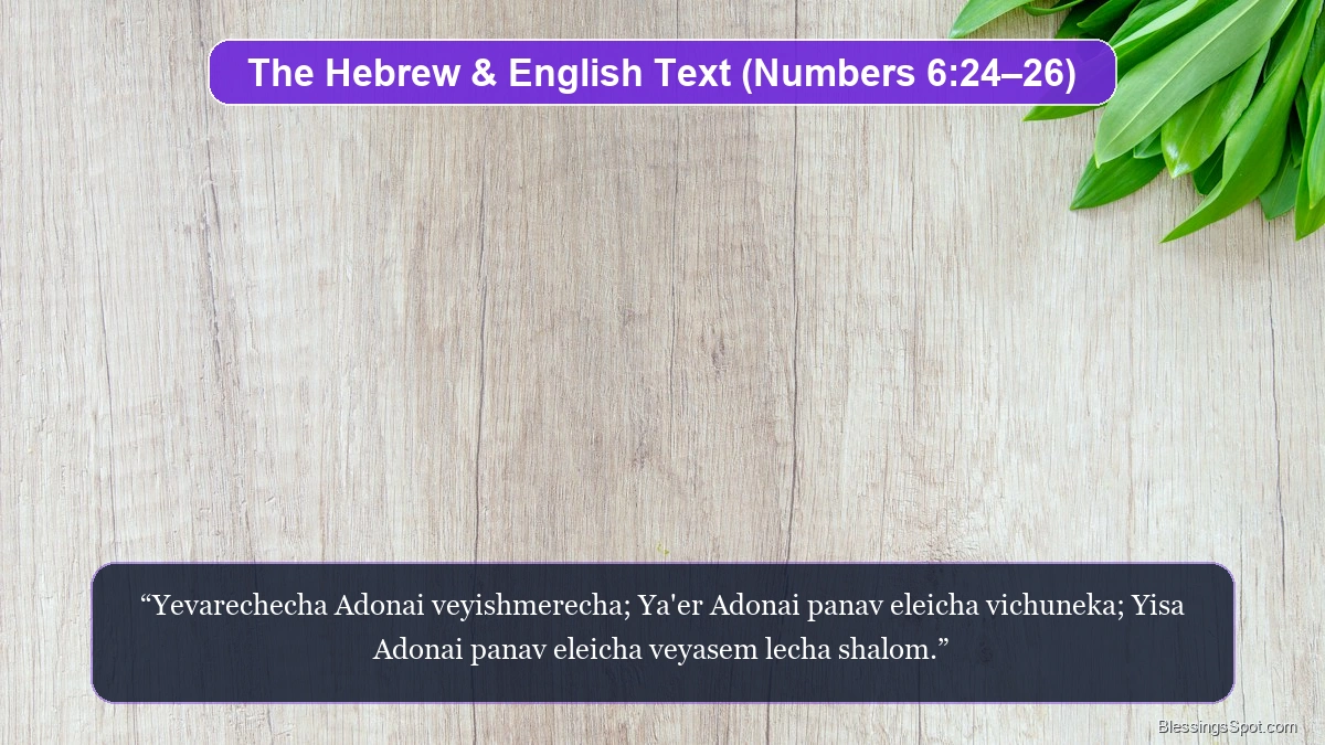 The Hebrew and English text of the Priestly Blessing showing open scriptures in contemplative light.