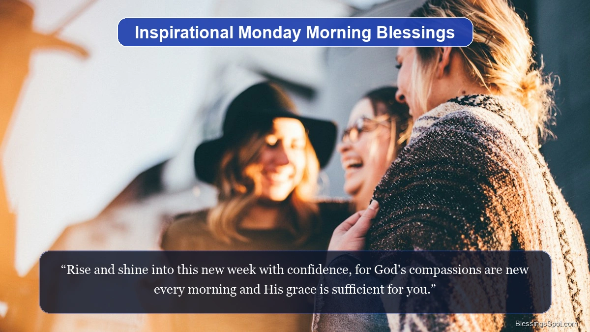 Inspirational Monday morning blessings showing radiant golden morning sunbeams.