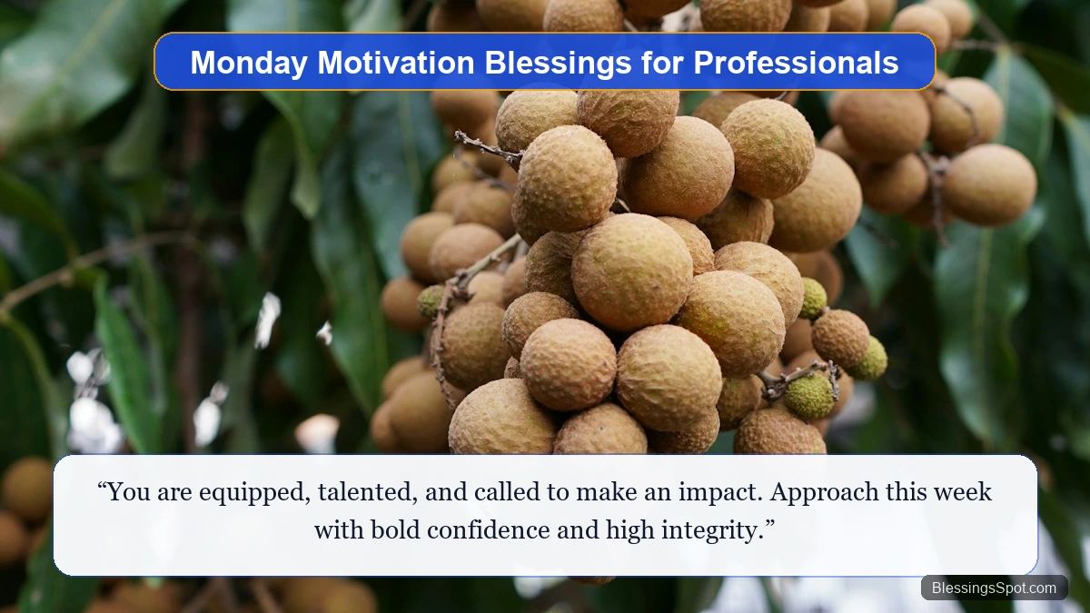 Inspirational Monday motivation blessings for professionals showing a determined worker focused on career goals.