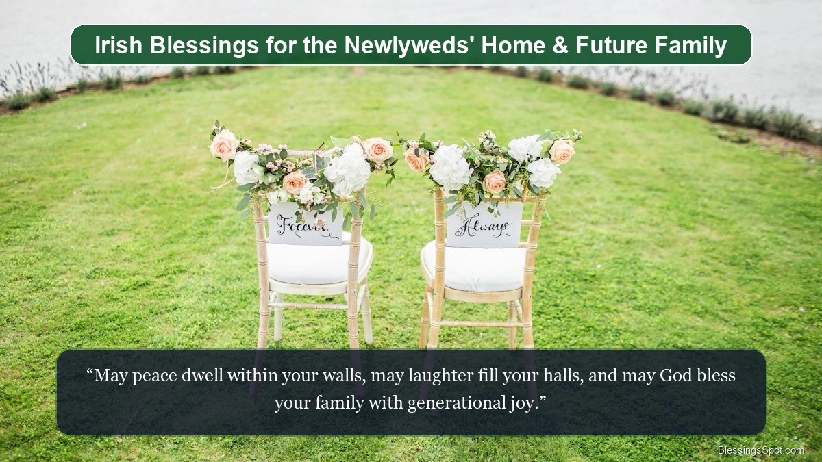 Irish blessings for the newlyweds home showing a peaceful, loving moment between married companions.
