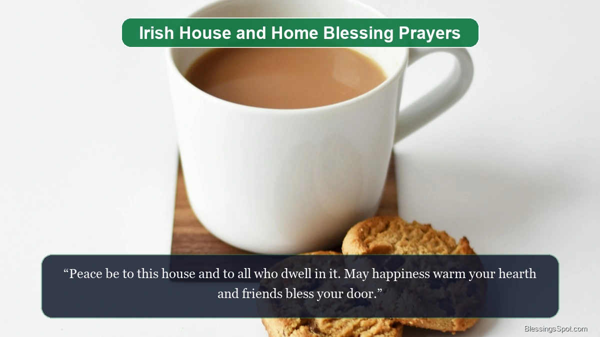 Irish house and home blessing prayer showing a warm and comforting hearthside table setting.