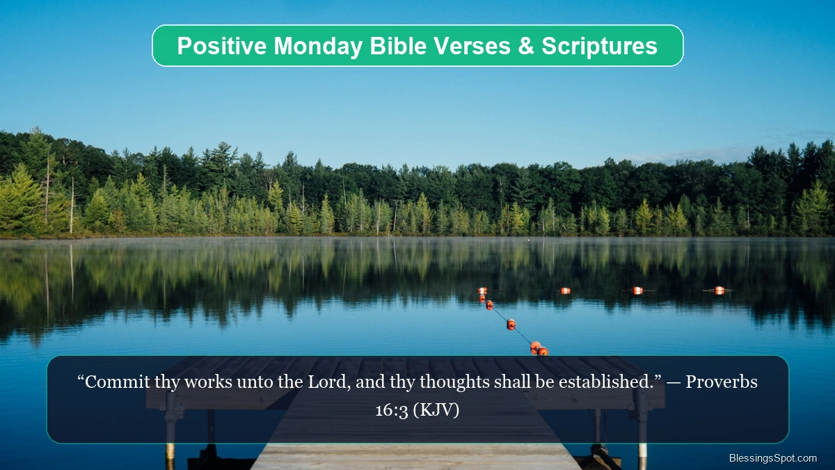 Positive Monday Bible verses and scriptures showing an open Holy Bible softly illuminated by gentle dawn rays.