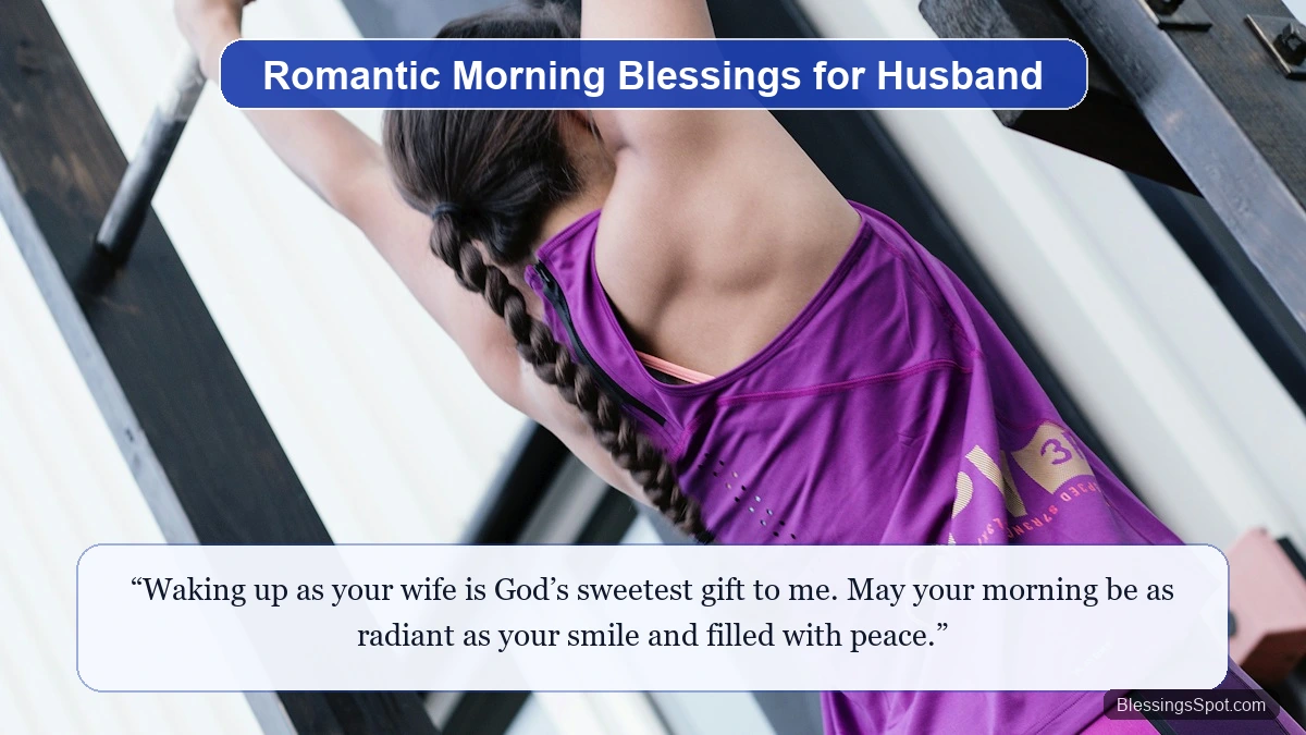 Romantic good morning blessings for husband showing majestic sunrise horizon over peaceful mountains.