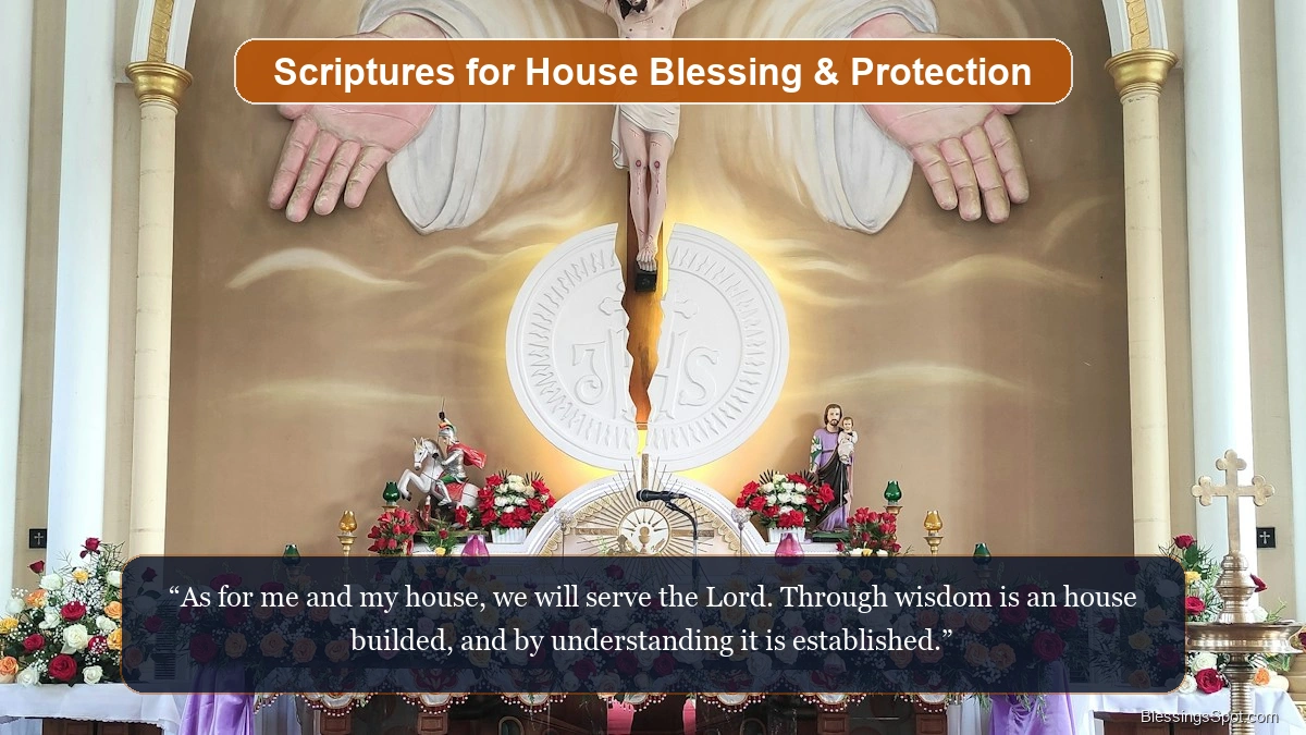 Scriptures for house blessing and protection showing radiant beams of sanctuary light in quiet devotion.