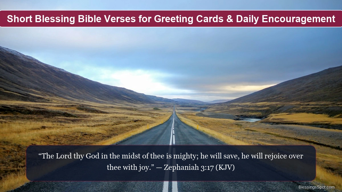 Short blessing Bible verses showing a peaceful sunlit woodland path offering guidance and solace.
