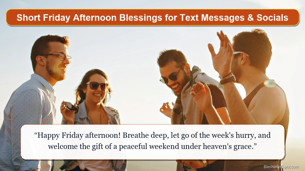 Short Friday afternoon blessings for texts showing a warm cup of coffee resting on a golden hour windowsill.