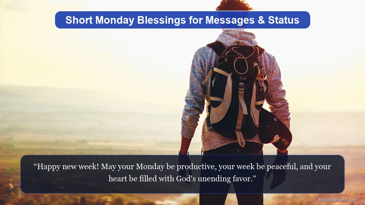 Short new week Monday blessings showing a tranquil morning view.