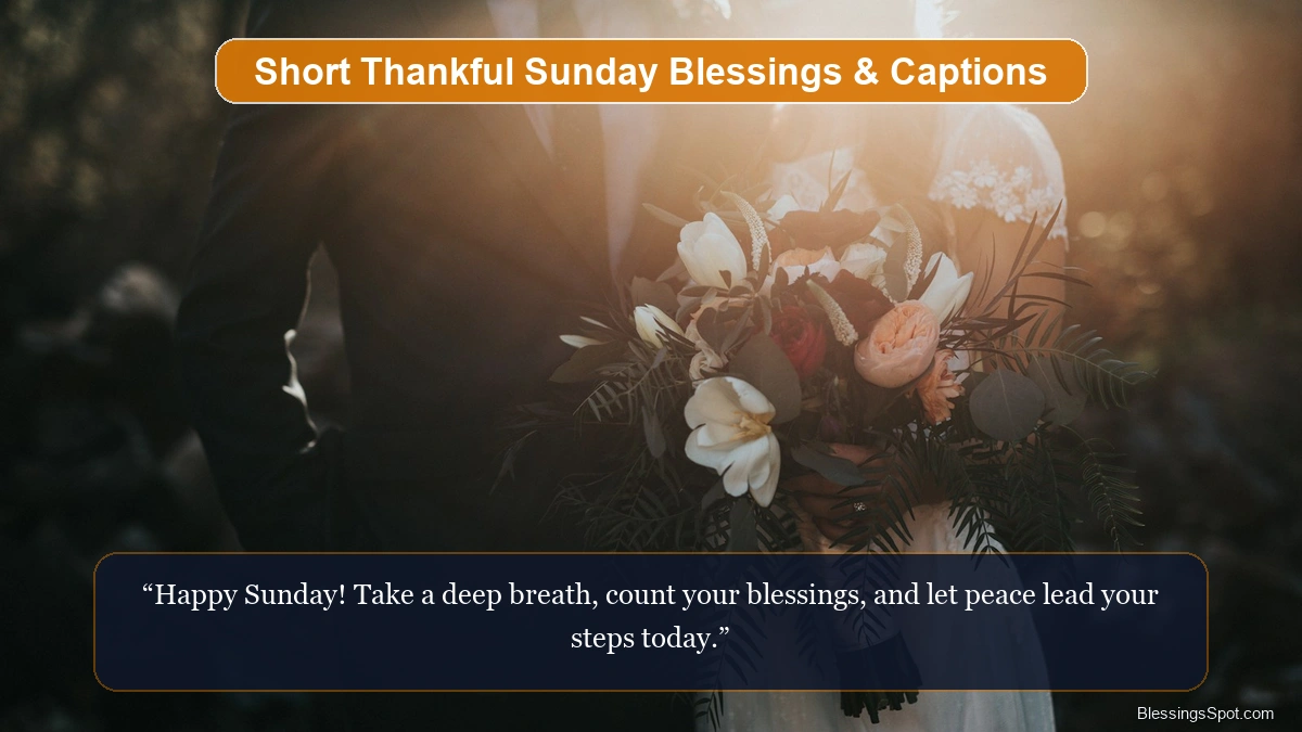 Short thankful Sunday blessings and captions showing vibrant morning blossoms glowing under golden sunlight.