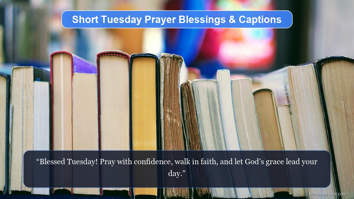 Short Tuesday prayer blessings and captions showing delicate morning wildflowers glowing in fresh dawn light.
