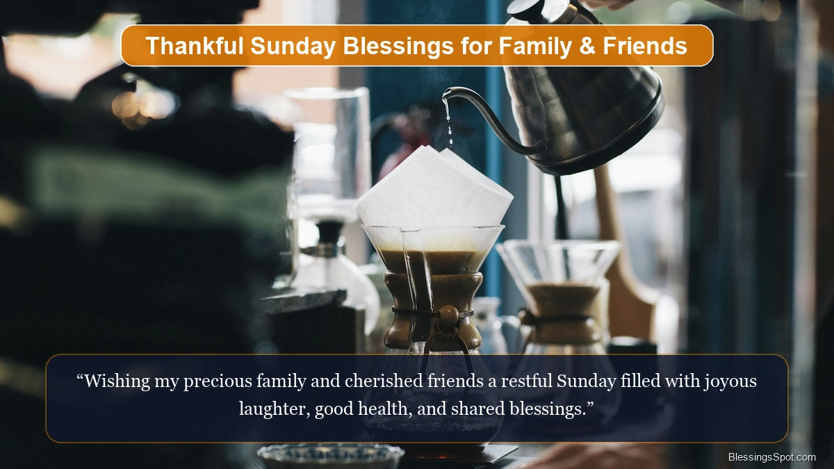Thankful Sunday blessings for family and friends showing a welcoming table prepared for a peaceful Sunday gathering.