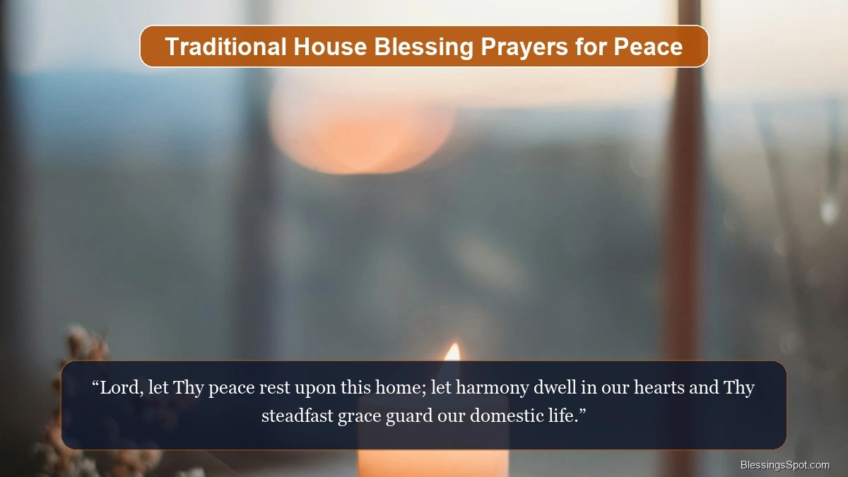 Traditional house blessing prayers for peace showing warm glowing candle lanterns creating a peaceful home ambiance.