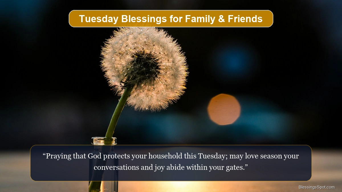 Tuesday blessings for family and loved ones showing a warm and comforting home setting.