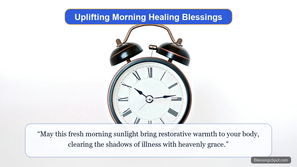 Uplifting morning healing blessings for a sick friend showing morning sunbeams shining through peaceful green trees.
