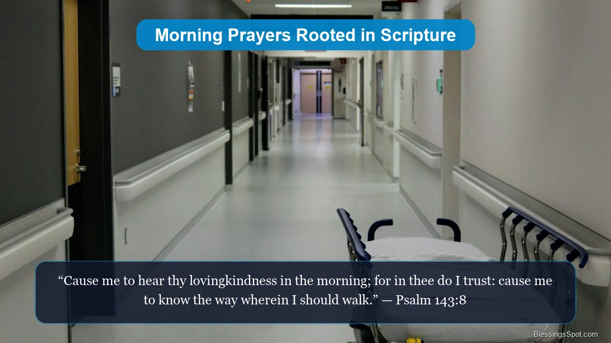Uplifting morning prayers rooted in scripture showing open devotional pages in golden dawn light.