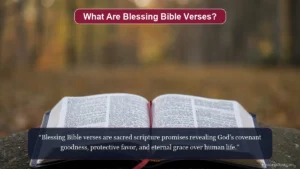 What are blessing Bible verses showing an open Holy Bible softly illuminated by morning light.