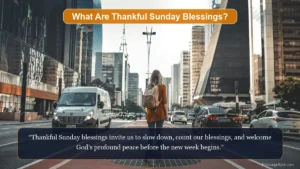 What are thankful Sunday blessings showing a golden sunrise glowing over a tranquil countryside hill.