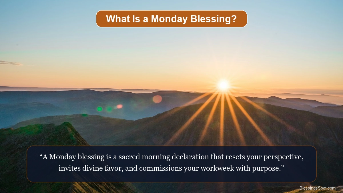 What is a Monday blessing showing a breathtaking golden sunrise illuminating morning skies.