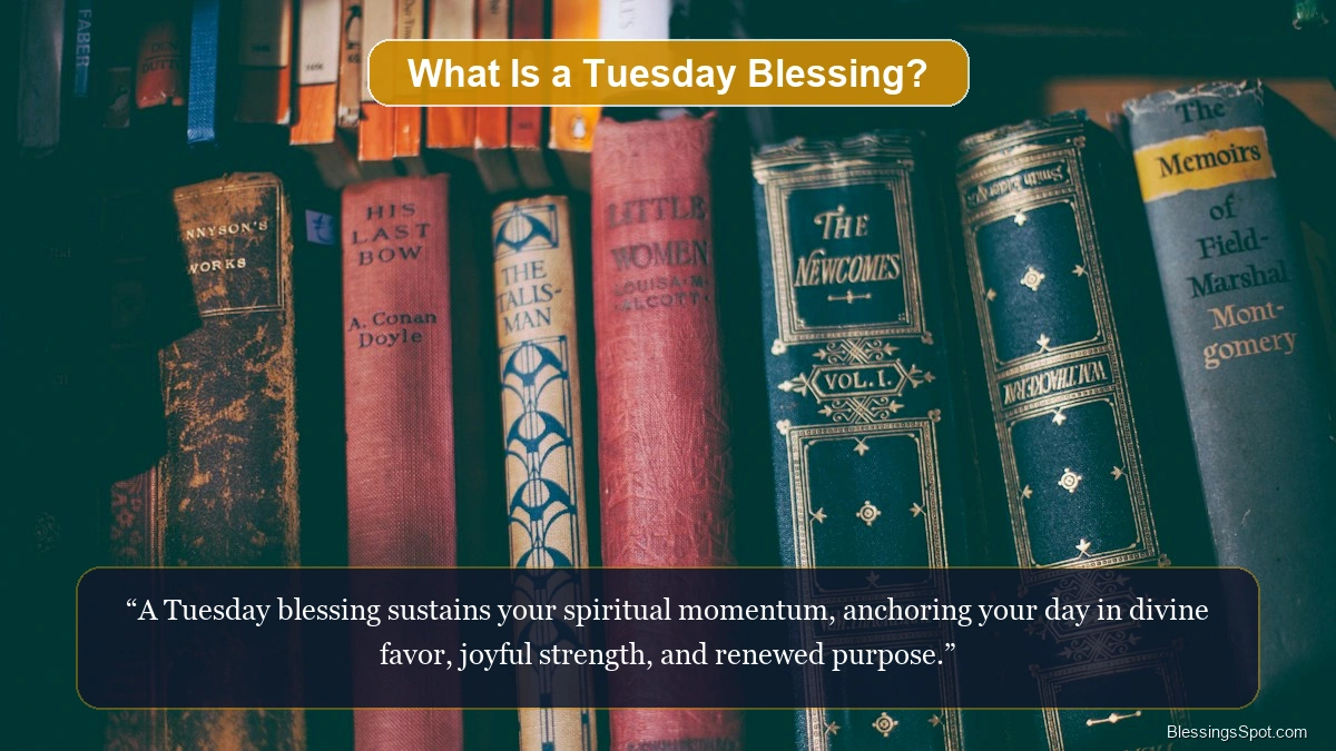 What is a Tuesday blessing showing an inspiring peaceful morning nature scene.