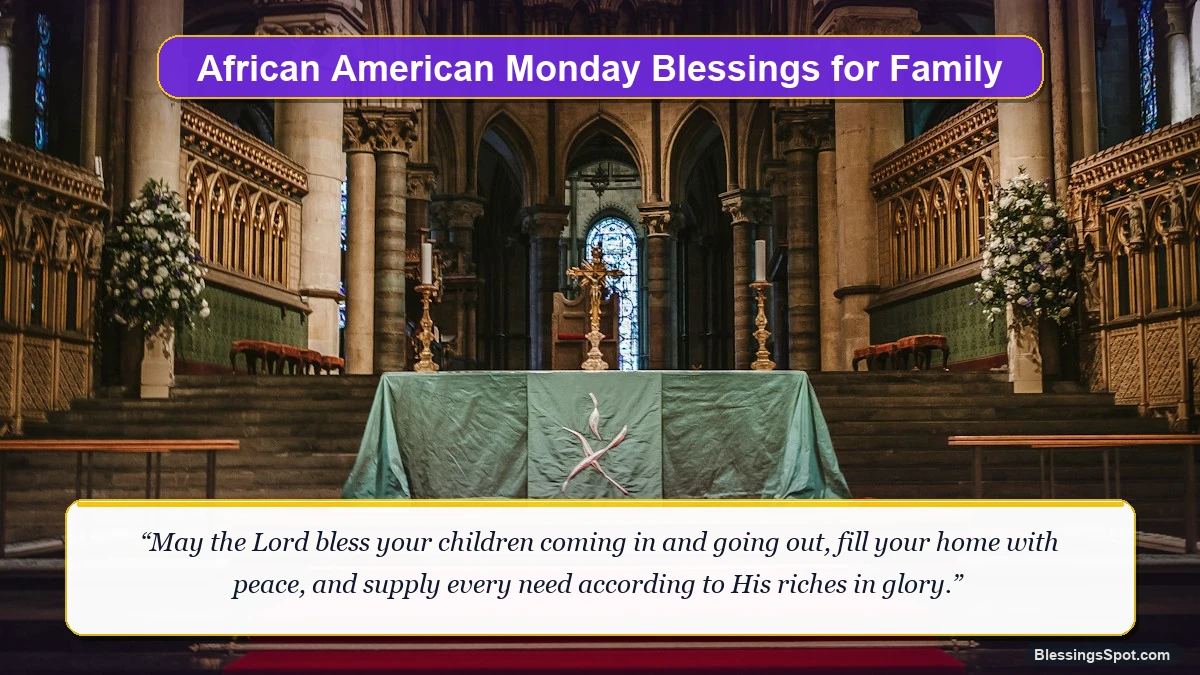 African American Monday blessings for family showing a warm domestic living room bathed in gentle light.