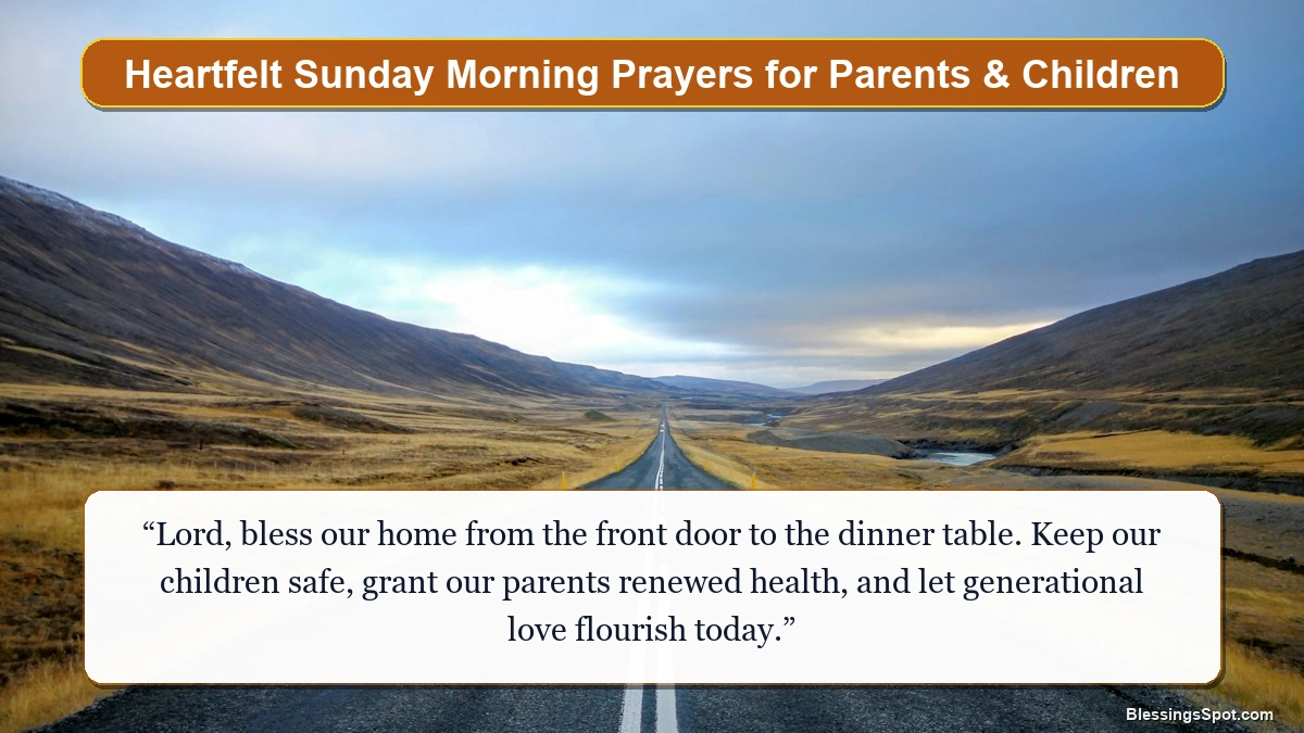 Heartfelt Sunday morning prayers for parents and children showing a sunlit garden pathway surrounded by radiant trees.