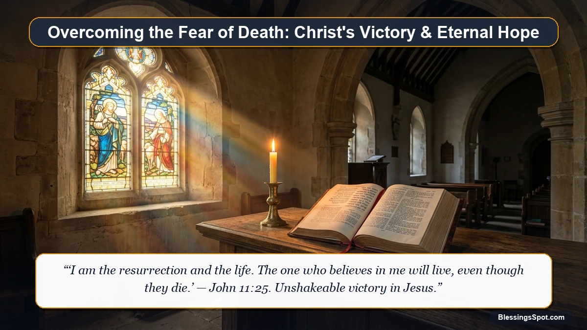 A glowing beeswax candle on a sacred cathedral stone sanctuary altar symbolizing Christ's resurrection victory and eternal life.