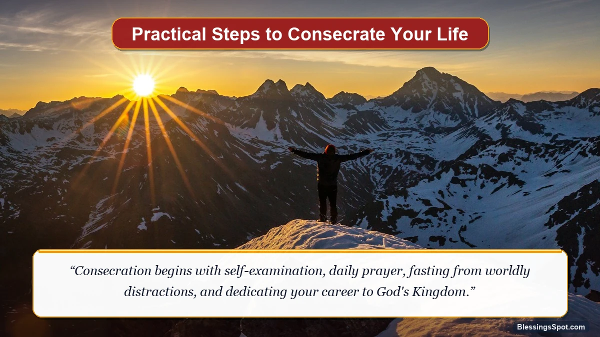 What does consecrate mean in the Bible showing an inspiring mountain summit overlooking a brilliant morning sunrise.