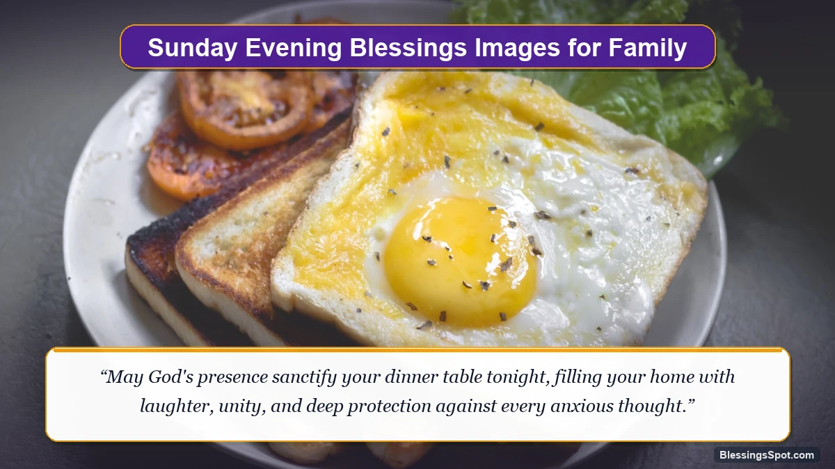 Sunday evening blessings images for family showing a warm domestic gathering table in cozy evening ambiance.