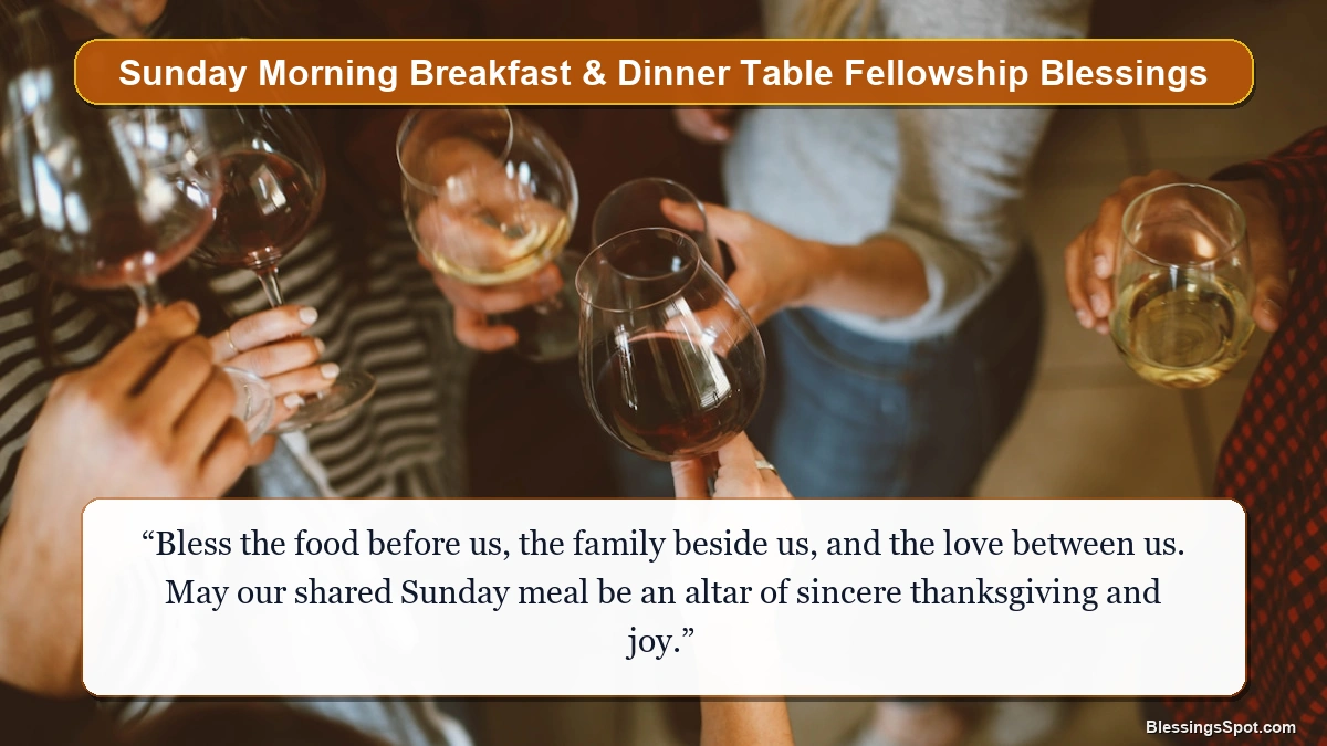 Sunday morning breakfast and dinner table fellowship showing a sunlit garden patio brunch table with tea cups and flowers.