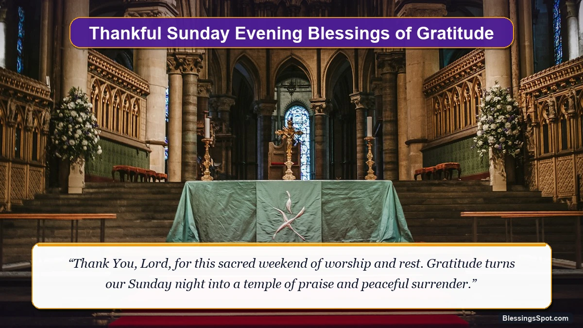 Thankful Sunday evening blessings images showing a cozy living room warmly illuminated by soft evening light.