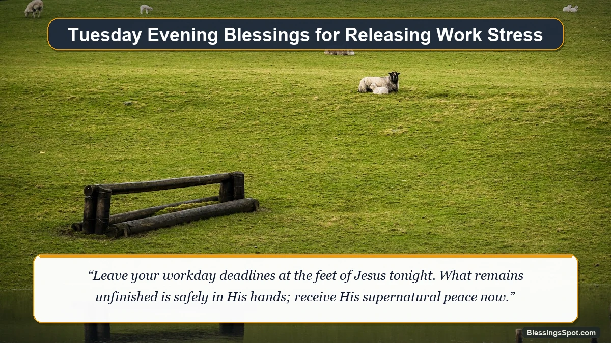 Tuesday evening blessings for stress relief showing peaceful quiet waters reflecting calm twilight skies.