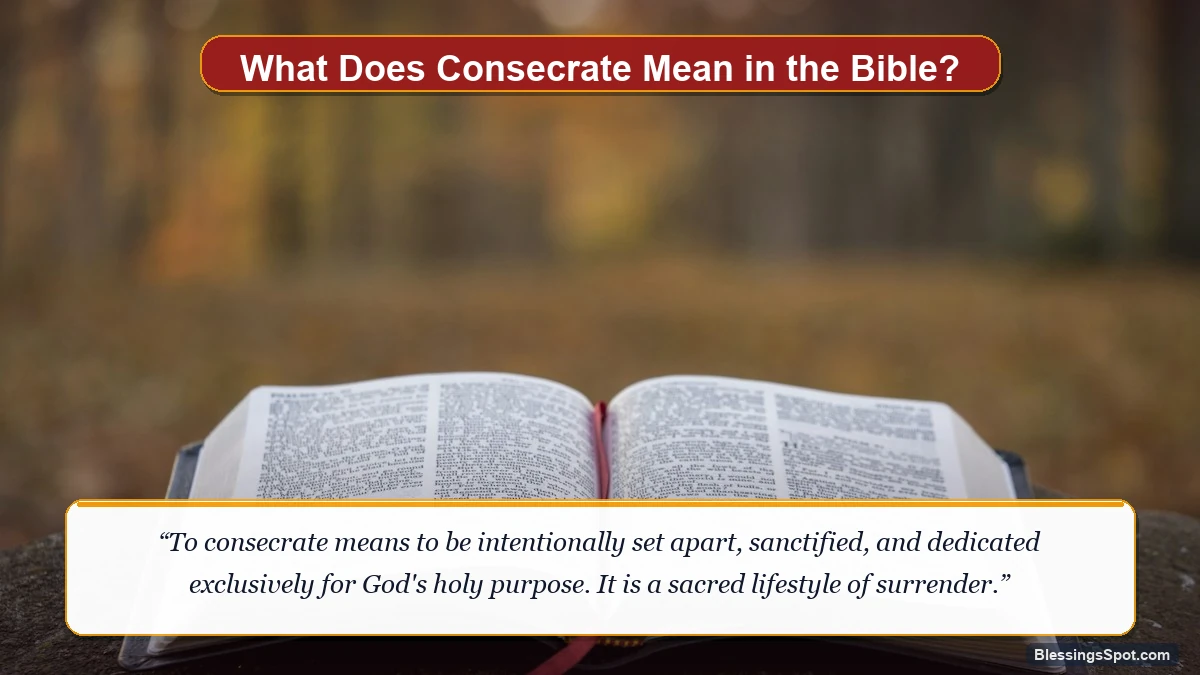 What does consecrate mean in the Bible showing an open Holy Bible glowing in warm sacred morning light.