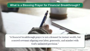 Blessing prayer for financial breakthrough and abundance showing an organized study desk in warm morning light.